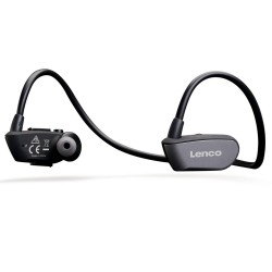 Bluetooth® waterproof sport koptelefoon met 8 gb MP3-speler Lenco BTX-860BK Zwart-Grijs