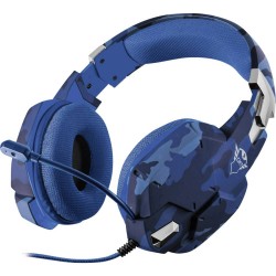 Trust GXT322B Carus On Ear headset Kabel Gamen Stereo Camouflage, Blauw Volumeregeling, Microfoon uitschakelbaar (mute)