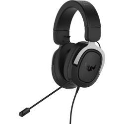 Asus TUF H3 Over Ear headset Kabel Gamen 7.1 Surround Zwart, Zilver Volumeregeling, Microfoon uitschakelbaar (mute)