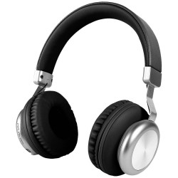 Monacor BAXX/SW Over Ear koptelefoon Bluetooth, Kabel Zwart, Zilver Volumeregeling