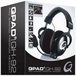 QPAD QH92 Over Ear headset Kabel Gamen Stereo Zwart