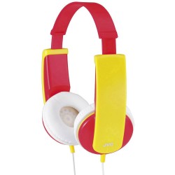 JVC HA-KD5-R-E On Ear koptelefoon Kabel Kinderen Rood, Geel Volumebegrenzing, Lichtgewicht