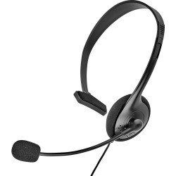 Renkforce On Ear headset Kabel Telefoon Mono Zwart Volumeregeling, Microfoon uitschakelbaar (mute)